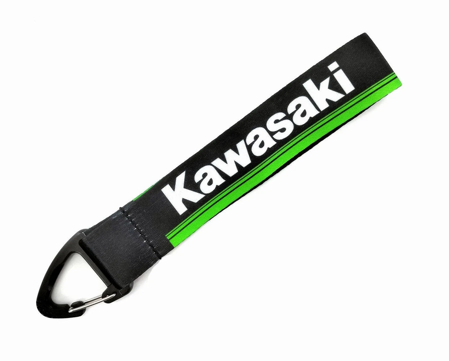 Kawasaki Green & Black Wrist Strap Keychain – Official Style Motorcycle Lanyard Key Holder
