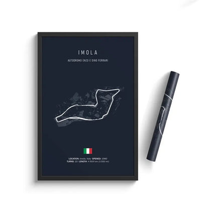 Imola - Iconic Racetrack Cotton Canvas Poster | Motorsport Wall Art