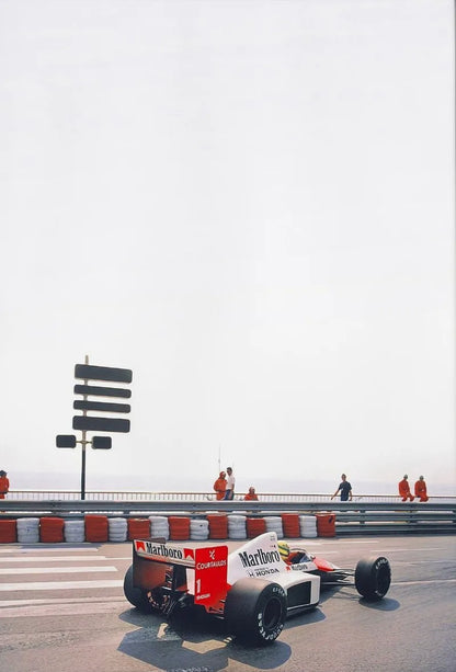 Ayrton Senna McLaren MP4/4 Rear View Cotton Canvas Poster