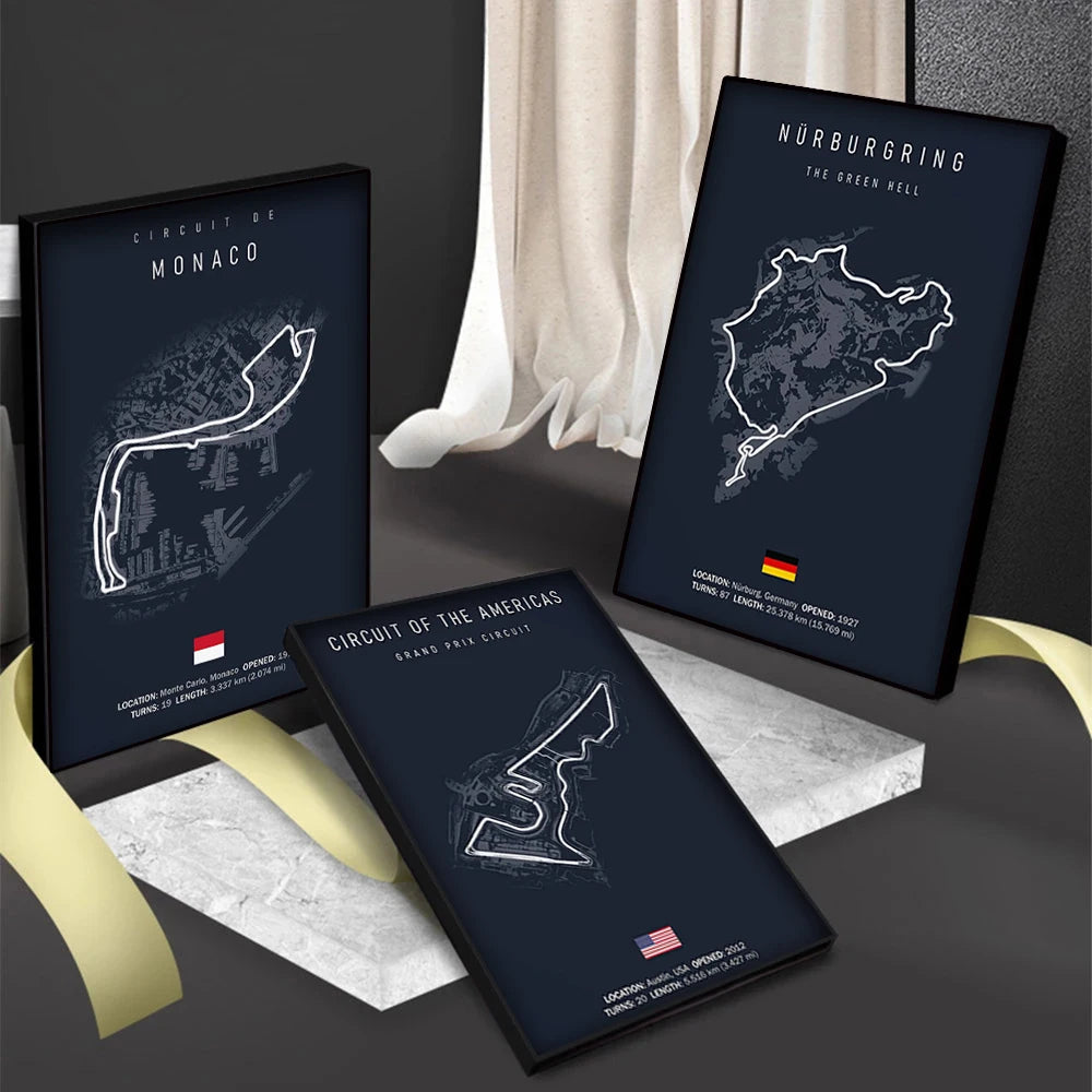 Albert Park - Iconic Racetrack Cotton Canvas Poster | Motorsport Wall Art