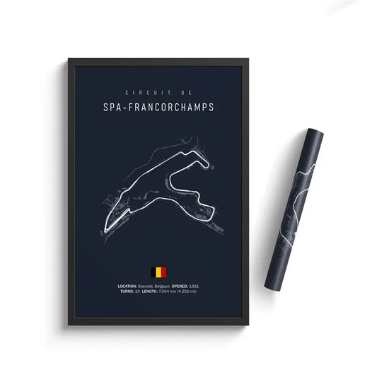 Spa-Francorchamps - Iconic Racetrack Cotton Canvas Poster | Motorsport Wall Art