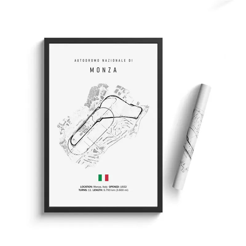 Monza - Iconic Racetrack Cotton Canvas Poster | Motorsport Wall Art