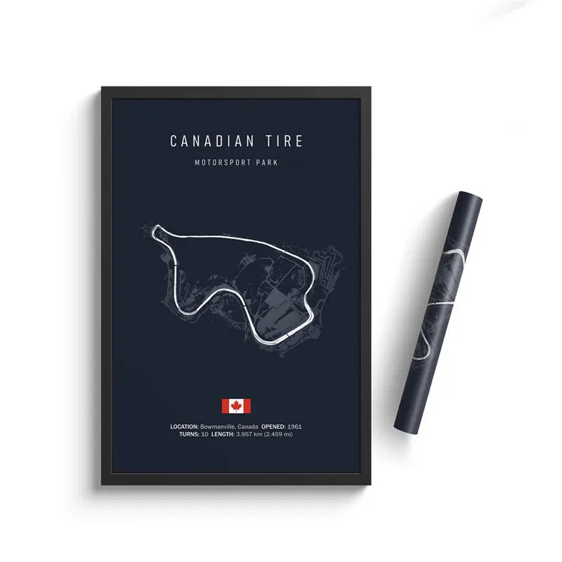 Canadian Tire - Iconic Racetrack Cotton Canvas Poster | Motorsport Wall Art