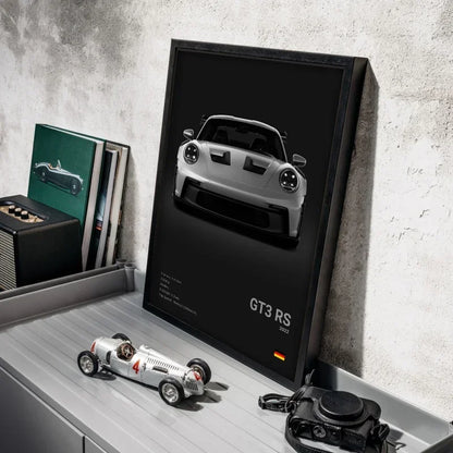 Porsche GT2 RS 992 Cotton Canvas Poster (black)