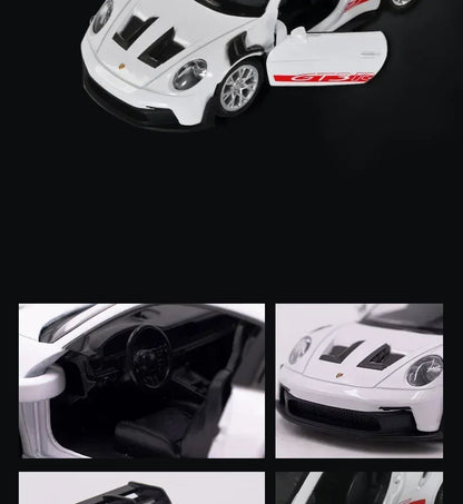 1:36 Scale Porsche 911 GT3 RS Diecast Model – White | Motorsport Decor