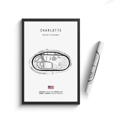 Charlotte - Iconic Racetrack Cotton Canvas Poster | Motorsport Wall Art