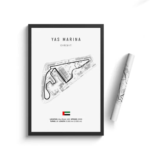 Yas Marina - Iconic Racetrack Cotton Canvas Poster | Motorsport Wall Art