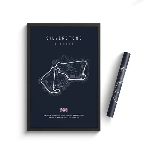 Silverstone Circuit - Iconic Racetrack Cotton Canvas Poster | Motorsport Wall Art
