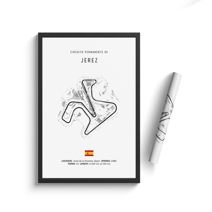 Jerez - Iconic Racetrack Cotton Canvas Poster | Motorsport Wall Art