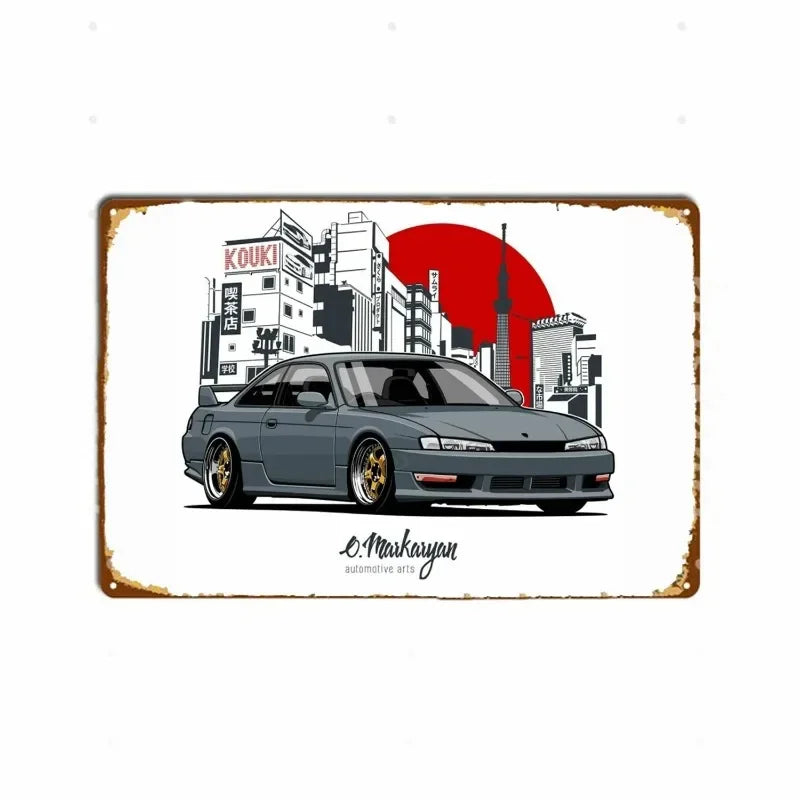 Vintage Lamborghini Huracán Spyder | Metal Tin Plate