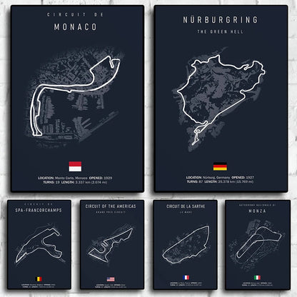 Circuit De Monaco - Iconic Racetrack Cotton Canvas Poster | Motorsport Wall Art