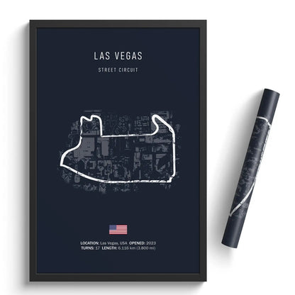 Las Vegas Street Circuit - Iconic Racetrack Cotton Canvas Poster | Motorsport Wall Art