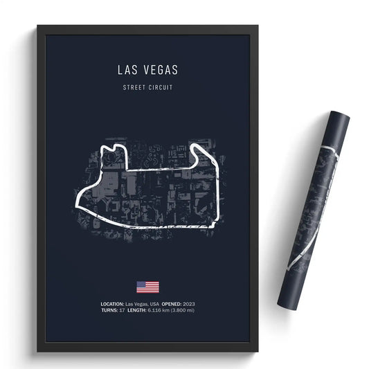 Las Vegas Street Circuit - Iconic Racetrack Cotton Canvas Poster | Motorsport Wall Art