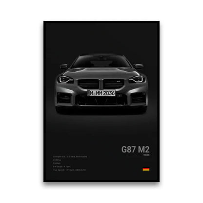 BMW G87 M2 Coupe Pure Driving Machine Wall Art Cotton Canvas Poster
