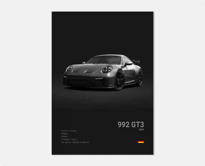Porsche GT4 RS Cotton Canvas Poster (white)