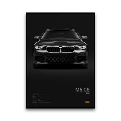BMW F90 M5 CS Ultimate Super Sedan Wall Art Cotton Canvas Poster