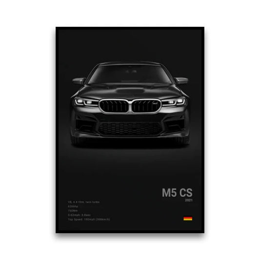 BMW F90 M5 CS Ultimate Super Sedan Wall Art Cotton Canvas Poster
