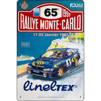 Vintage 1997 65th Rallye Monte-Carlo Cinétrex Rally Racing | Metal Tin Plate