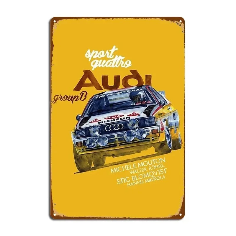 Vintage Group B Audi Quattro Viva La Quattro Racing | Metal Tin Plate