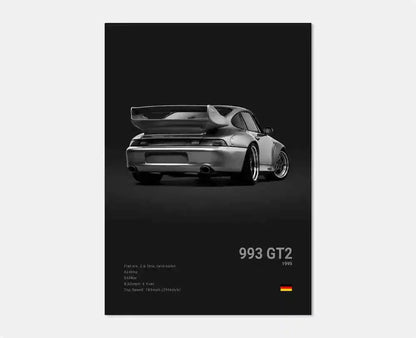 Porsche GT4 RS Cotton Canvas Poster (white)