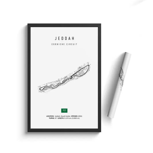 Jeddah - Iconic Racetrack Cotton Canvas Poster | Motorsport Wall Art