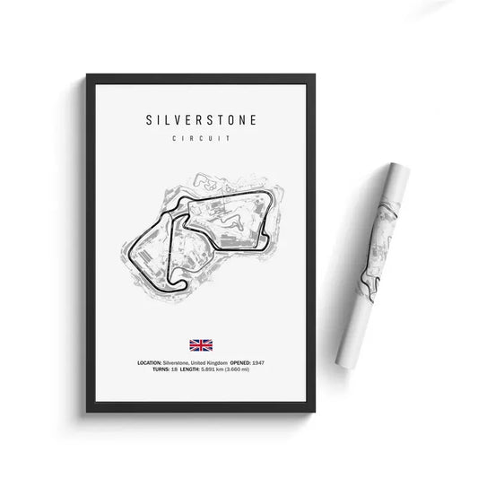 Silverstone Circuit - Iconic Racetrack Cotton Canvas Poster | Motorsport Wall Art