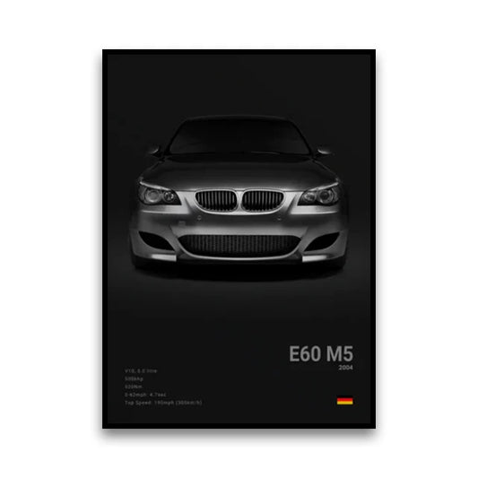 BMW E60 M5 V10 Super Sedan Legend Wall Art Cotton Canvas Poster