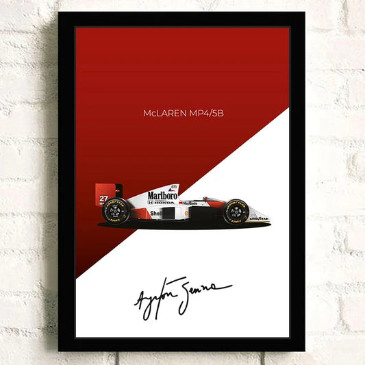 F1 Car McLaren MP4/5B Formula 1 Cotton Canvas Poster