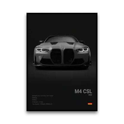BMW G82 M4 CSL Track Focused Lightweight Wall Art Cotton Canvas Poster
