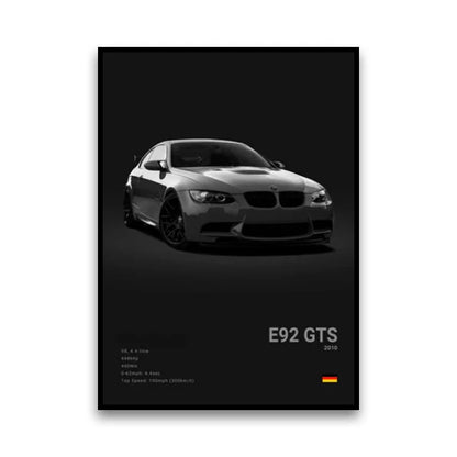 BMW E92 M3 GTS Lightweight Track Special Wall Art Cotton Canvas Poster
