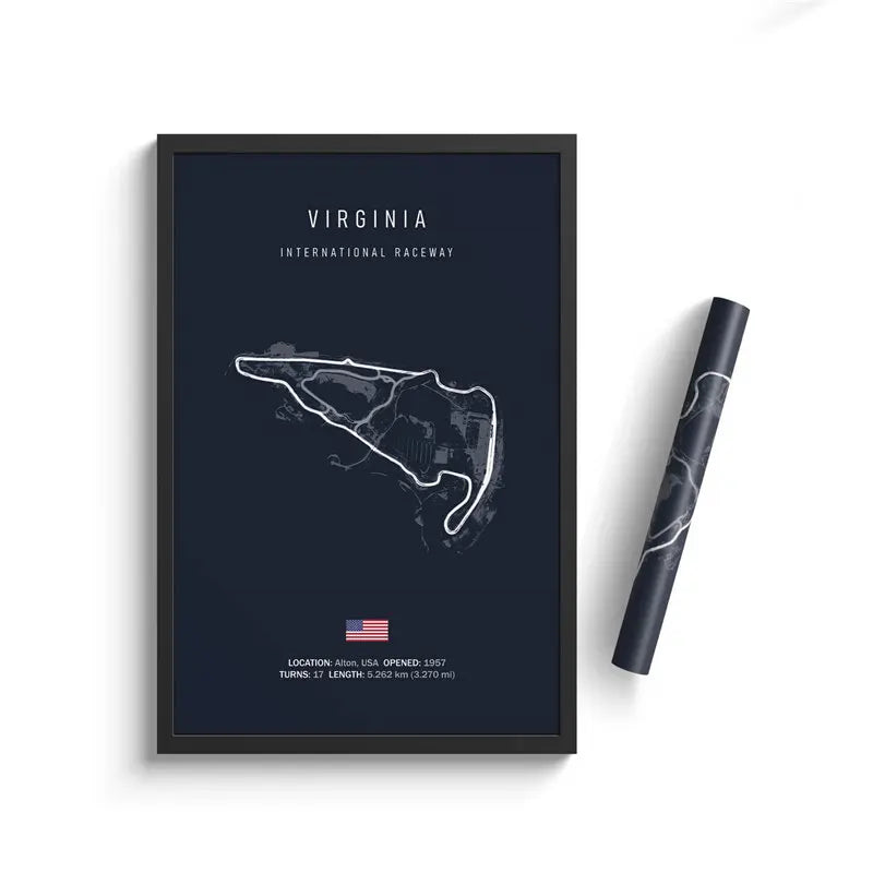 Virginia International Raceway - Iconic Racetrack Cotton Canvas Poster | Motorsport Wall Art