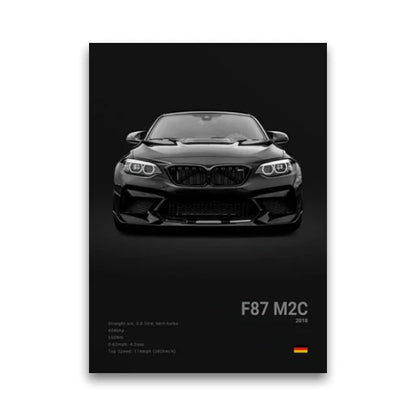 BMW F82 M2 Competition Compact Power Wall Art Cotton Canvas Poster