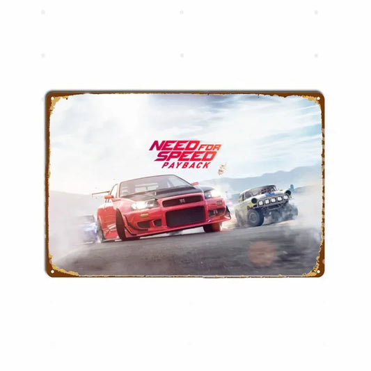 Vintage Need For Speed GT-R R34 | Metal Tin Plate