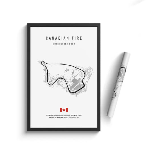 Canadian Tire - Iconic Racetrack Cotton Canvas Poster | Motorsport Wall Art