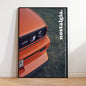 Fire Orange BMW M3 E30 Nostalgia Front Close-Up Cotton Canvas Poster