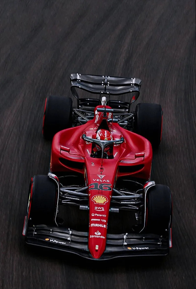 Charles Leclerc Ferrari F1 Scuderia Ferrari #16 Car Aerial Cotton Canvas Poster