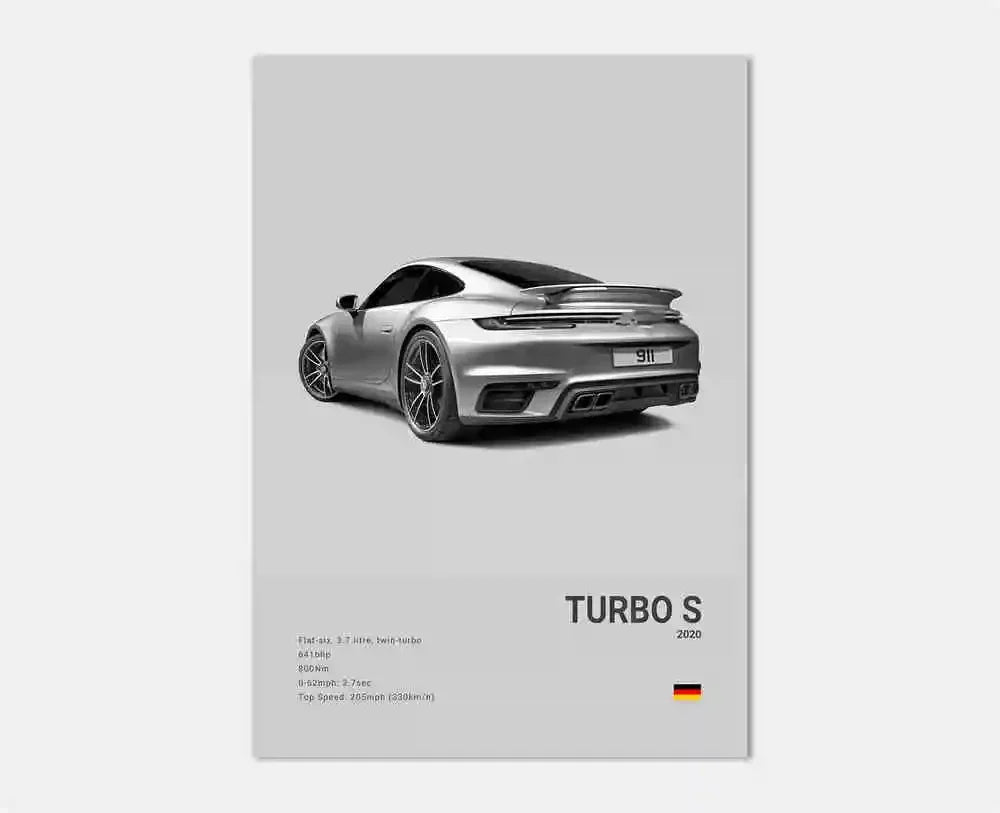 Porsche GT4 RS Cotton Canvas Poster (white)