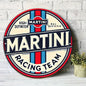 Martini Racing Team Vintage-Style Round Metal Sign | Metal Plate