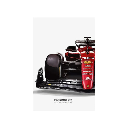 Scuderia Ferrari SF-23 Front Wing Close-Up Canvas Wall Art – Charles Leclerc #16 Cotton Canvas Poster