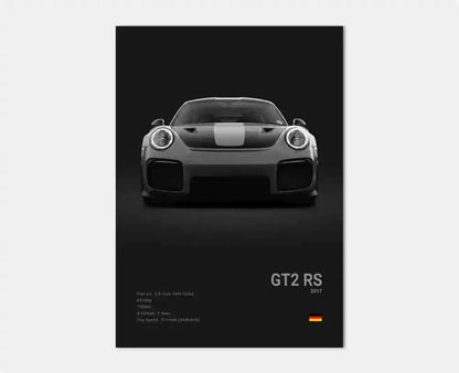 Porsche GT4 RS Cotton Canvas Poster (white)