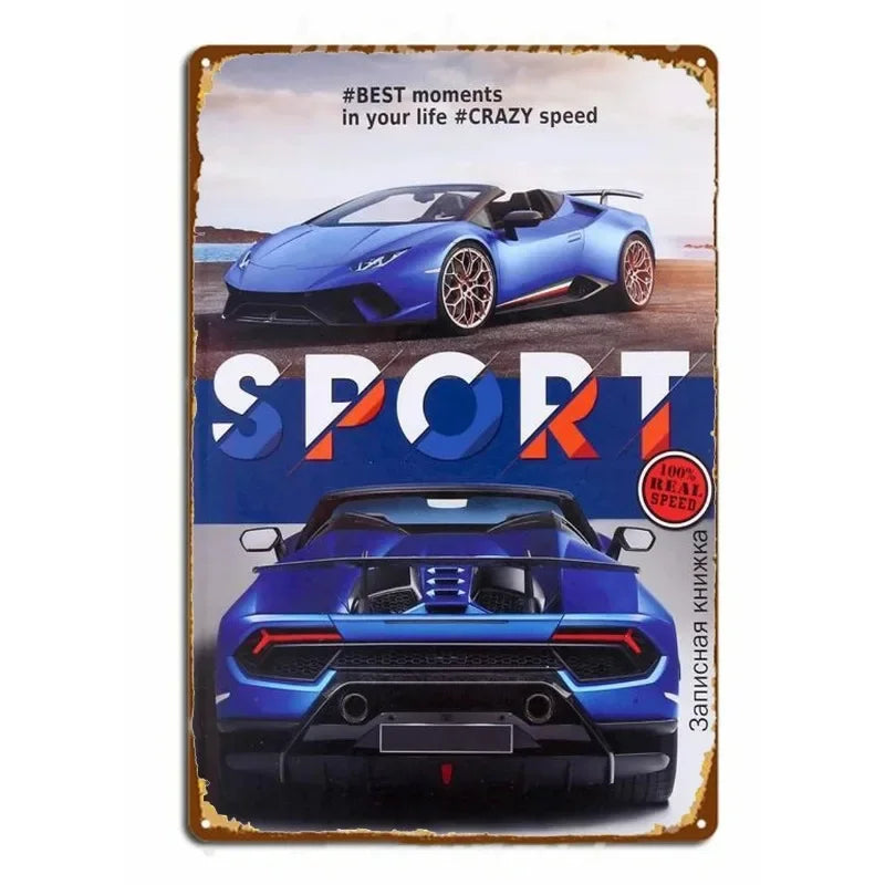 Vintage Lamborghini Huracán Spyder | Metal Tin Plate