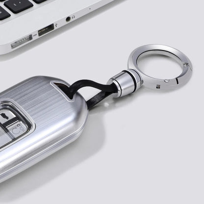 Minimalist Stainless Steel Keychain – Silver & Black EDC Key Ring with Detachable Short Loop