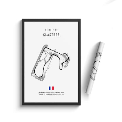 Circuit de Clastres - Iconic Racetrack Cotton Canvas Poster | Motorsport Wall Art