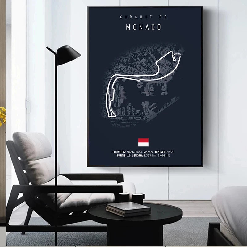 Interlagos - Iconic Racetrack Cotton Canvas Poster | Motorsport Wall Art