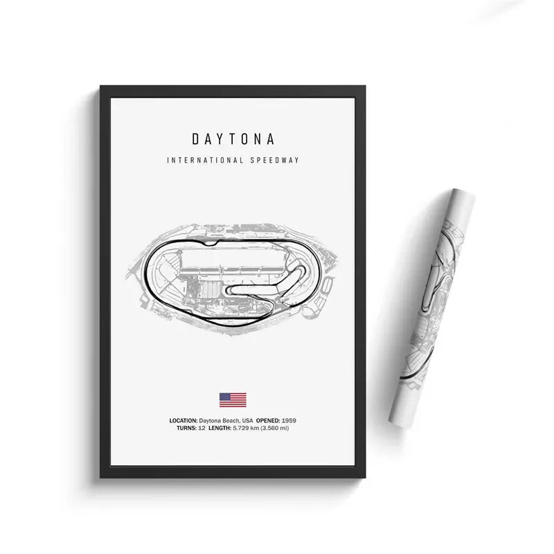 Daytona International Speedway (extended) - Iconic Racetrack Cotton Canvas Poster | Motorsport Wall Art