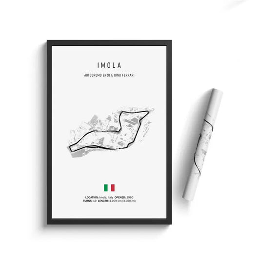 Imola - Iconic Racetrack Cotton Canvas Poster | Motorsport Wall Art