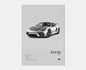 Porsche GT4 RS Cotton Canvas Poster (white)