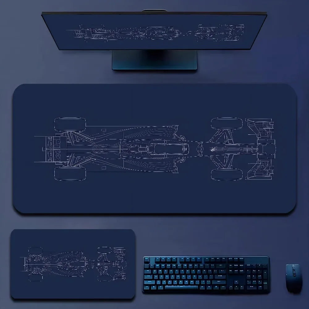 Formula 1 Technical Blueprint Premium Extended Desk Mat Mousepad