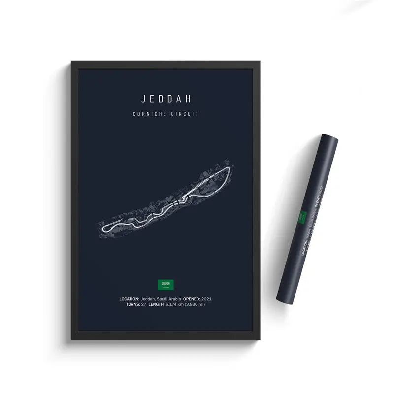 Jeddah - Iconic Racetrack Cotton Canvas Poster | Motorsport Wall Art