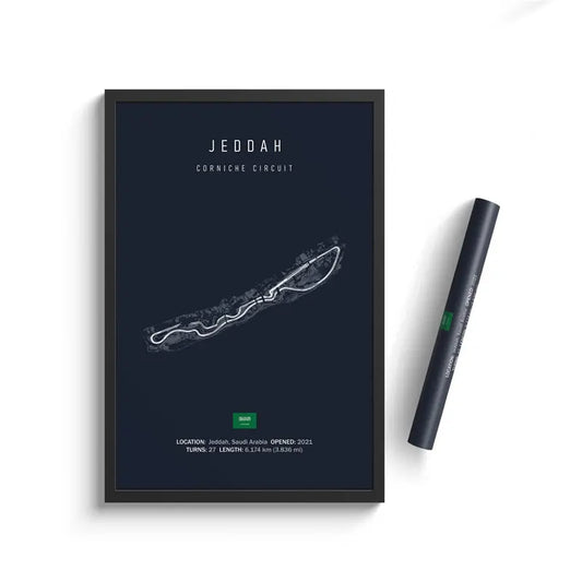 Jeddah - Iconic Racetrack Cotton Canvas Poster | Motorsport Wall Art